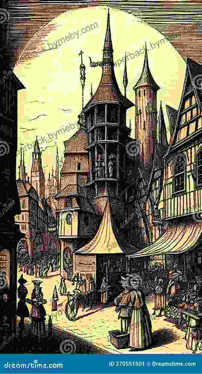 A Captivating Illustration Depicting A Bustling Medieval City, With Towering Cathedrals, Crowded Marketplaces, And Vibrant Street Life. Summary Of Powers And Thrones: A New History Of The Middle Ages By Dan Jones