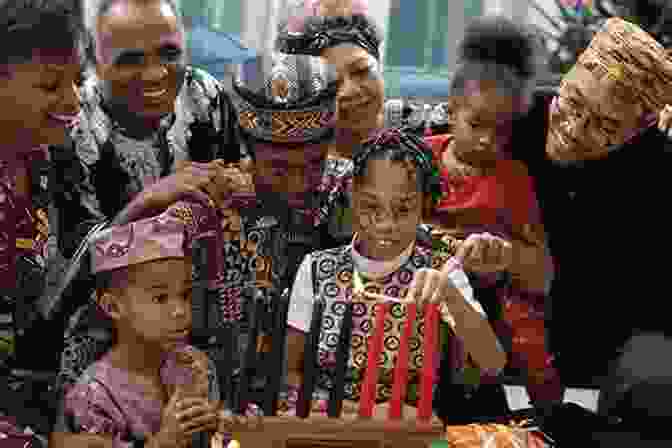 A Family Gathered Around A Kinara, Celebrating Kwanzaa. Kwanzaaworld The Legend