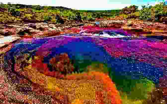 A Mesmerizing View Of Caño Cristales, Colombia, Showcasing Its Vibrant And Colorful Riverbed With Shades Of Red, Green, Blue, And Yellow Colombia Travel Guide: The Top 10 Highlights In Colombia (Globetrotter Guide Books)