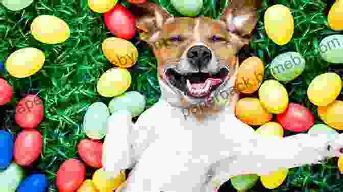 An Adorable Puppy On A Bright Green Easter Background, Ollie The Easter Dog Ollie The Easter Dog