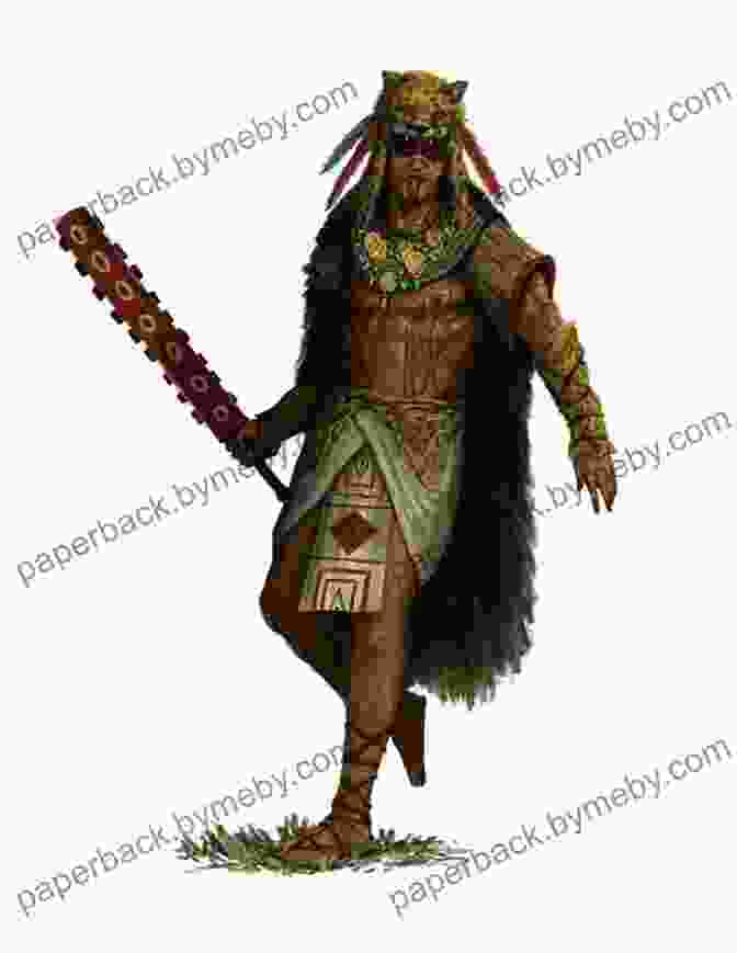 An Aztec Jaguar Warrior In Full Regalia, Wielding A Macuahuitl, A Wooden Club Embedded With Obsidian Blades. Aztecs Vs Spartans (Battle Royale: Lethal Warriors)