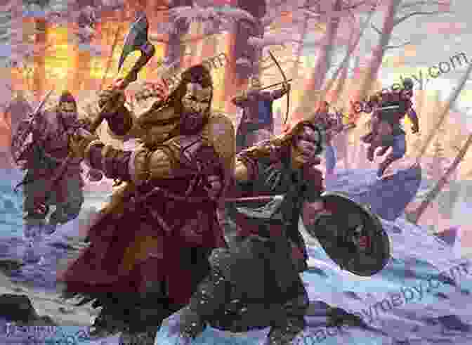 Barbarian Warriors Charging Into Battle Barbarian And Noble Illustrated