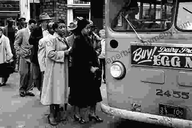 Black And White Photo Of A Group Of African Americans Gathered Outside A Montgomery Bus. Rosa Parks (Journey To Freedom)