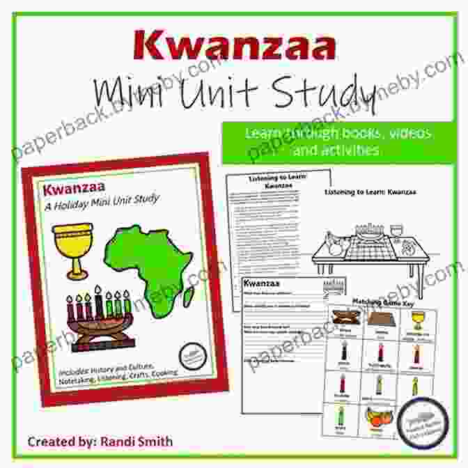 Kwanzaa Unit Study Book Cover: Vibrant Colors Depicting Kwanzaa Symbols And Celebrations Kwanzaa Unit Study