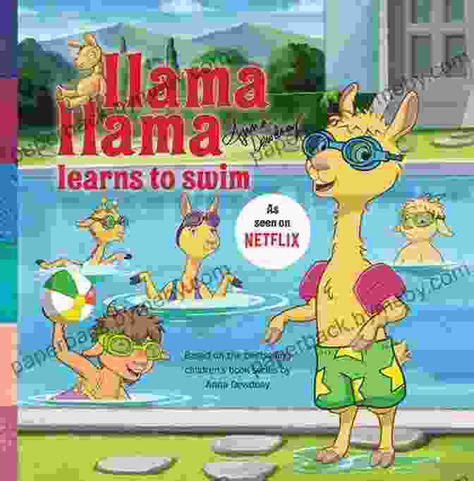 Llama Llama Learns To Swim Book Cover Featuring A Cheerful Llama In A Swimsuit, Ready To Take On The Water Llama Llama Learns To Swim